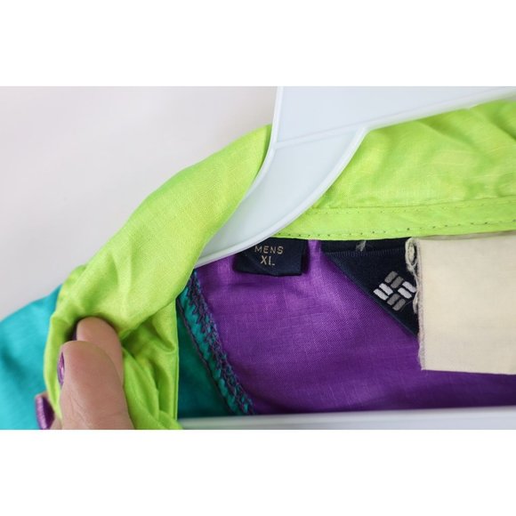 Vintage 90s Columbia Mens Size XL Distressed Spell Out Half Zip Pullover Jacket - Picture 7 of 10